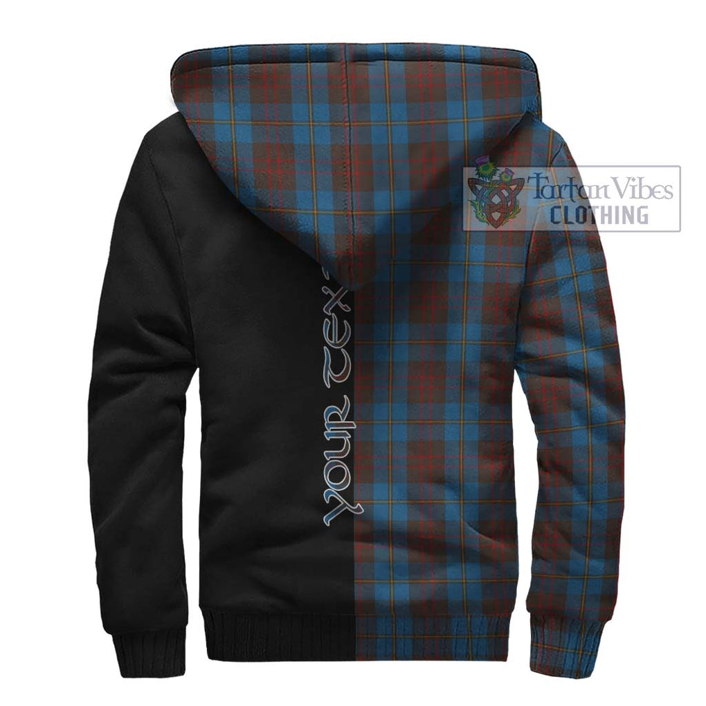 Cameron Hunting Tartan Sherpa Hoodie with Family Crest and Half Of Me Style - Tartanvibesclothing Shop