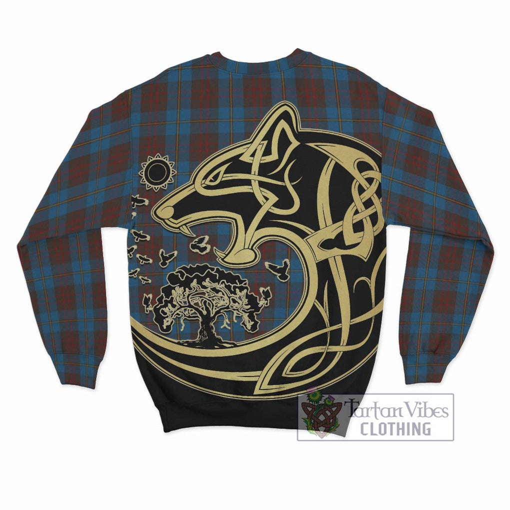 Cameron Hunting Tartan Sweatshirt with Family Crest Celtic Wolf Style - Tartan Vibes Clothing