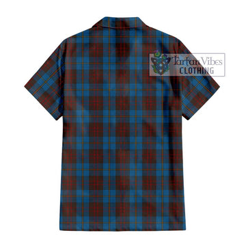 Cameron Hunting Tartan Short Sleeve Button Shirt with Family Crest DNA In Me Style