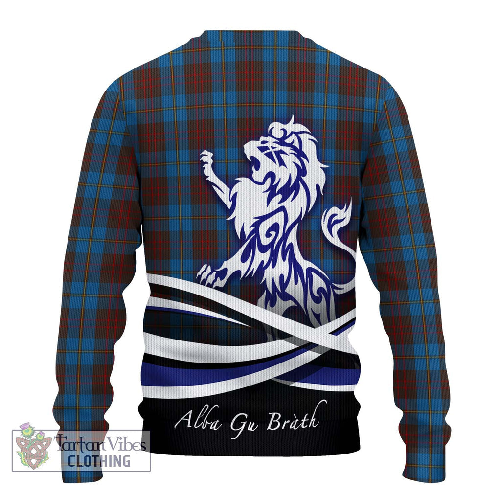 Cameron Hunting Tartan Knitted Sweater with Alba Gu Brath Regal Lion Emblem - Tartanvibesclothing Shop