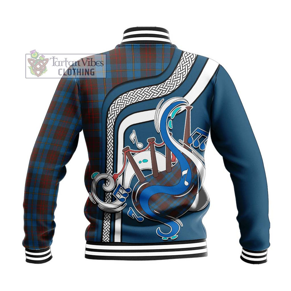 Tartan Vibes Clothing Cameron Hunting Tartan Baseball Jacket with Epic Bagpipe Style