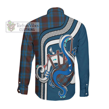 Cameron Hunting Tartan Long Sleeve Button Shirt with Epic Bagpipe Style