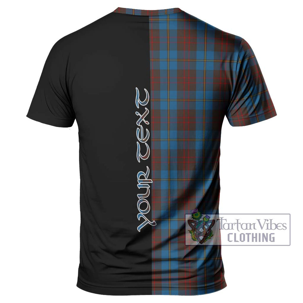 Cameron Hunting Tartan T-Shirt with Family Crest and Half Of Me Style - Tartanvibesclothing Shop