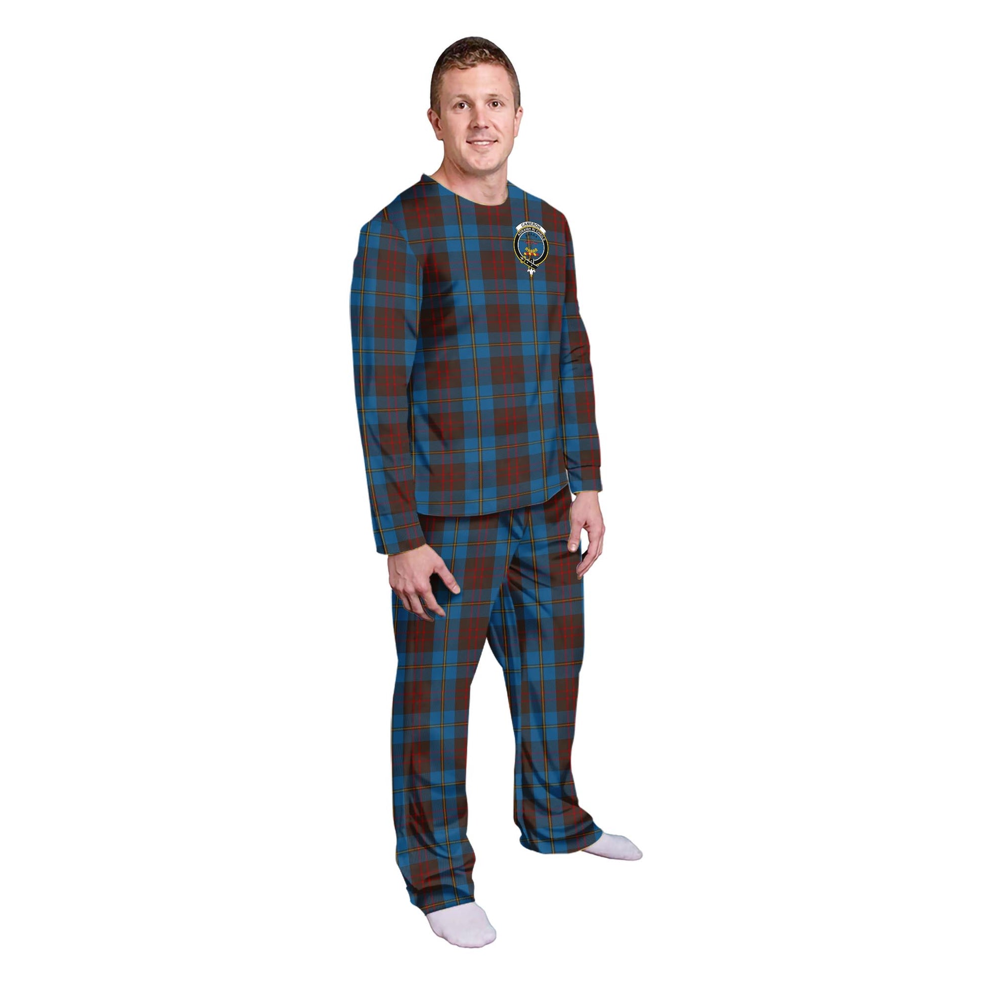 Cameron Hunting Tartan Pajamas Family Set with Family Crest - Tartanvibesclothing