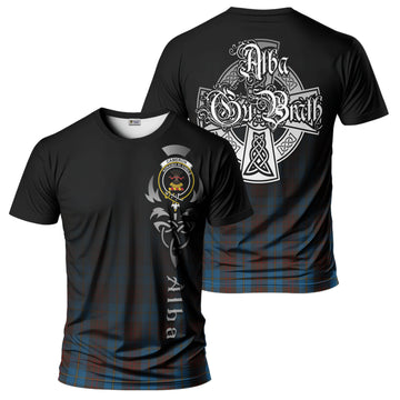 Cameron Hunting Tartan T-Shirt Featuring Alba Gu Brath Family Crest Celtic Inspired