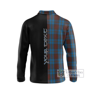 Cameron Hunting Tartan Long Sleeve Polo Shirt with Family Crest and Half Of Me Style