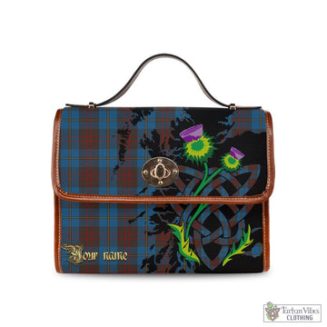 Cameron Hunting Tartan Waterproof Canvas Bag with Scotland Map and Thistle Celtic Accents