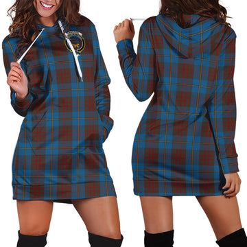 Cameron Hunting Tartan Hoodie Dress with Family Crest