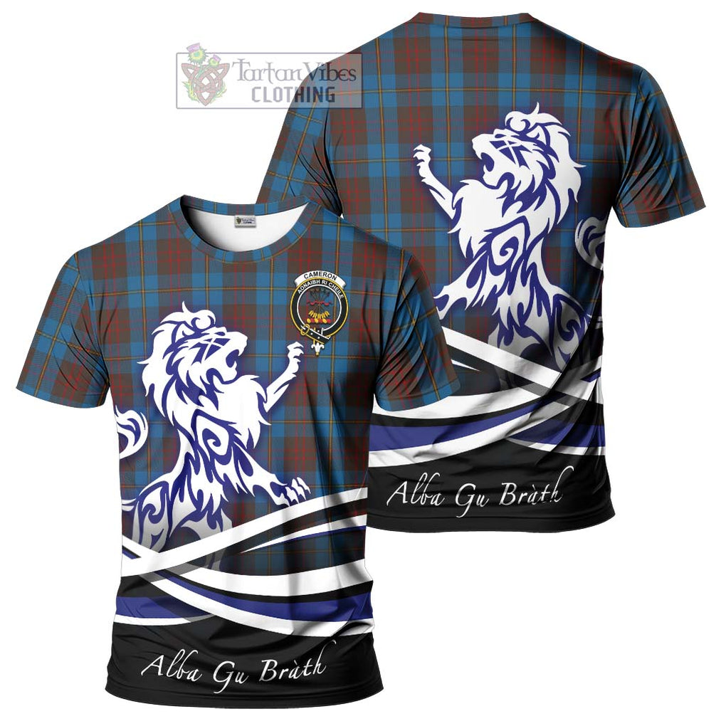 Tartan Vibes Clothing Cameron Hunting Tartan Cotton T-shirt with Alba Gu Brath Regal Lion Emblem