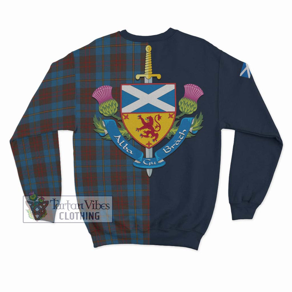 Tartan Vibes Clothing Cameron Hunting Tartan Sweatshirt with Scottish Lion Royal Arm Half Style