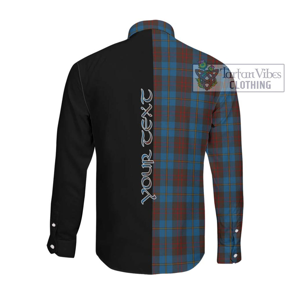 Cameron Hunting Tartan Long Sleeve Button Shirt with Family Crest and Half Of Me Style Men's Shirt - Tartanvibesclothing Shop