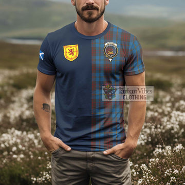 Cameron Hunting Tartan T-Shirt Alba with Scottish Lion Royal Arm Half Style