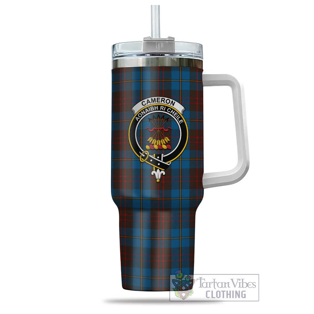 Tartan Vibes Clothing Cameron Hunting Tartan and Family Crest Tumbler with Handle