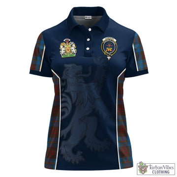 Cameron Hunting Tartan Women's Polo Shirt with Family Crest and Lion Rampant Vibes Sport Style