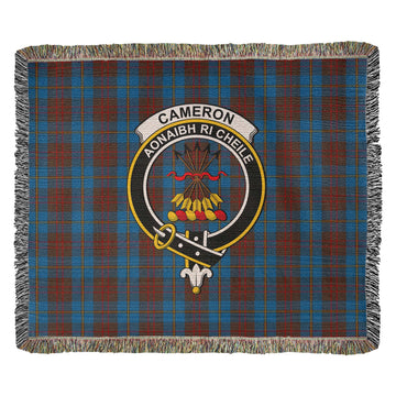 Cameron Hunting Tartan Woven Blanket with Family Crest