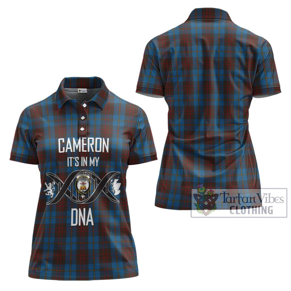 Cameron Hunting Tartan Women's Polo Shirt with Family Crest DNA In Me Style - Tartanvibesclothing Shop