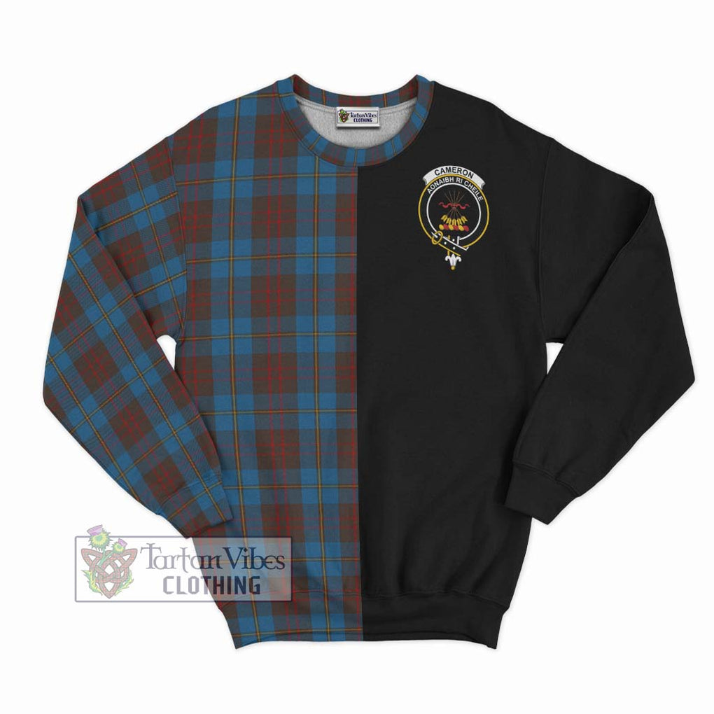 Cameron Hunting Tartan Sweatshirt with Family Crest and Half Of Me Style - Tartanvibesclothing Shop