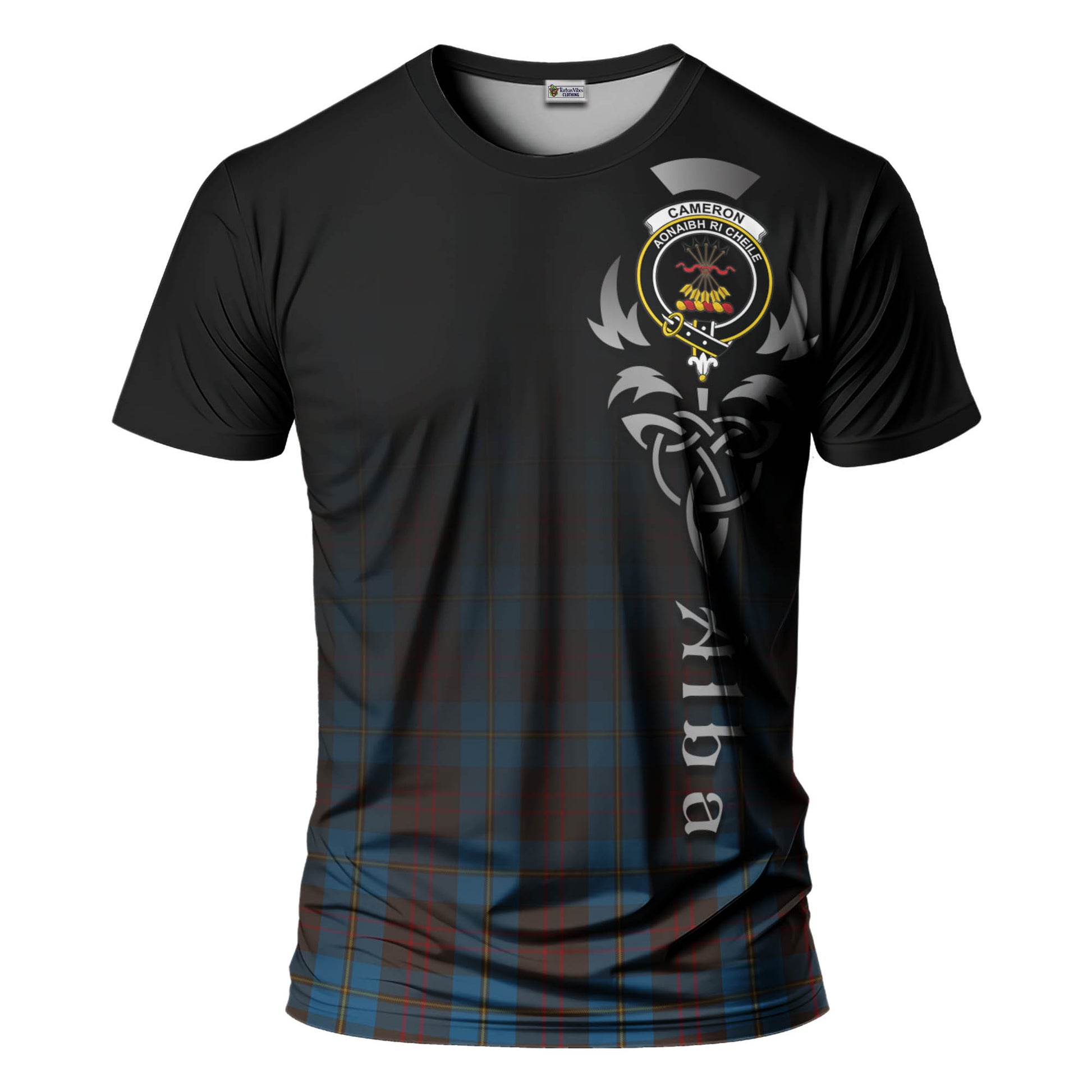 Tartan Vibes Clothing Cameron Hunting Tartan T-Shirt Featuring Alba Gu Brath Family Crest Celtic Inspired