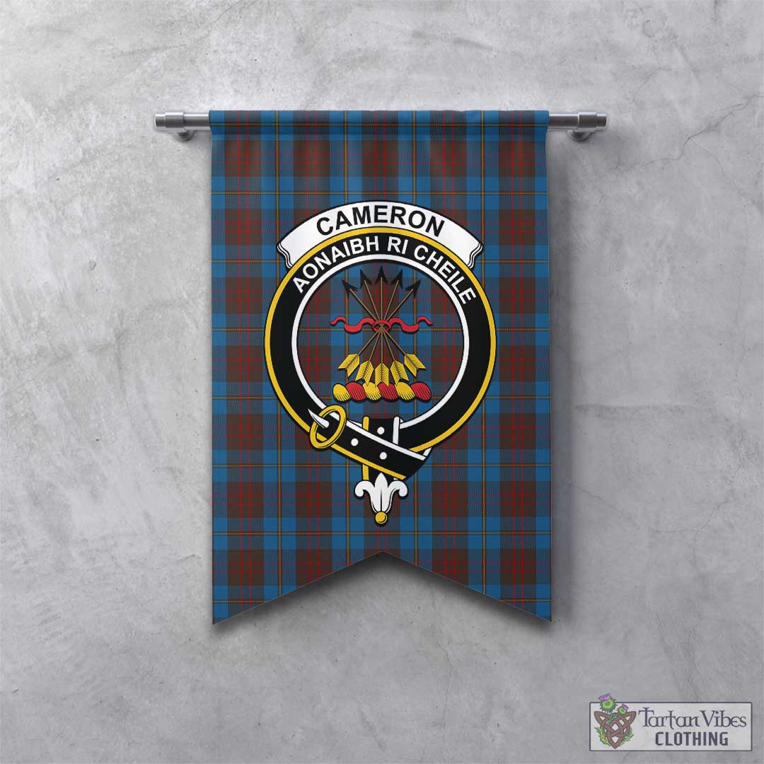 Tartan Vibes Clothing Cameron Hunting Tartan Gonfalon, Tartan Banner with Family Crest