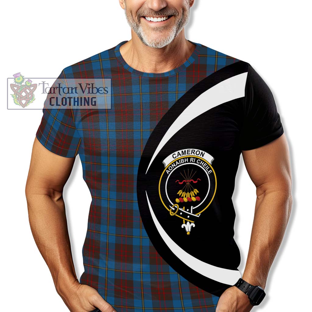 Tartan Vibes Clothing Cameron Hunting Tartan T-Shirt with Family Crest Circle Style