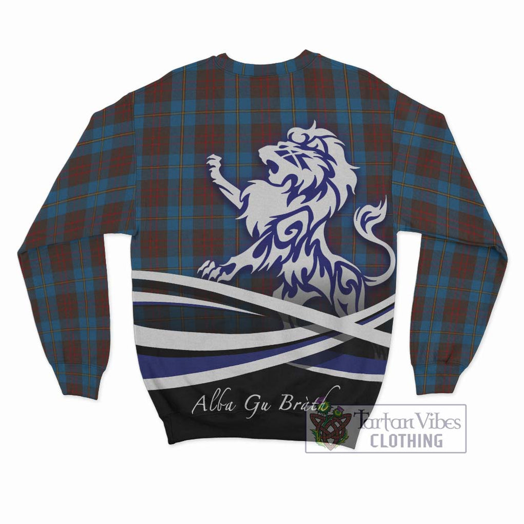 Cameron Hunting Tartan Sweatshirt with Alba Gu Brath Regal Lion Emblem - Tartanvibesclothing Shop