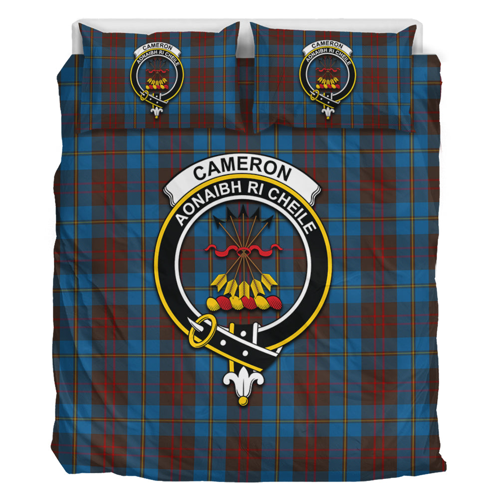 Cameron Hunting Tartan Bedding Set with Family Crest - Tartan Vibes Clothing