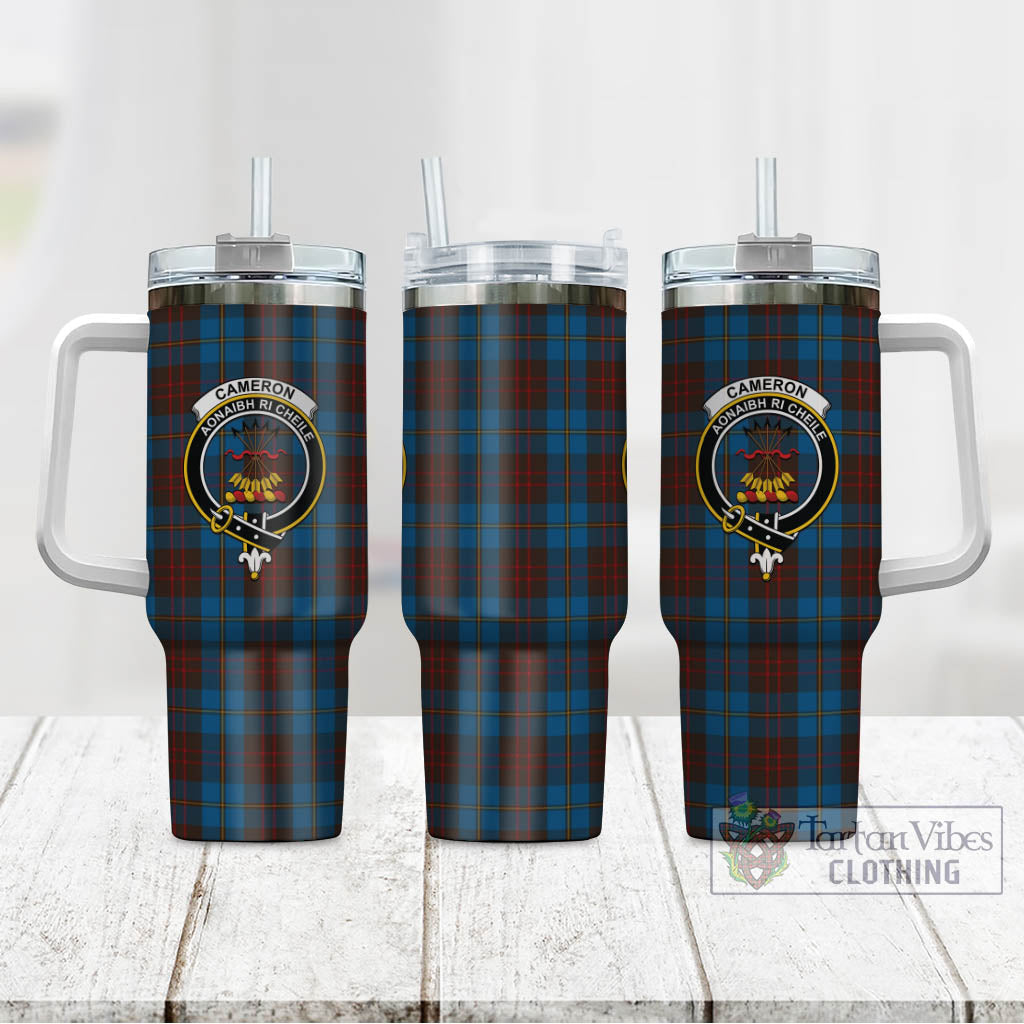 Tartan Vibes Clothing Cameron Hunting Tartan and Family Crest Tumbler with Handle