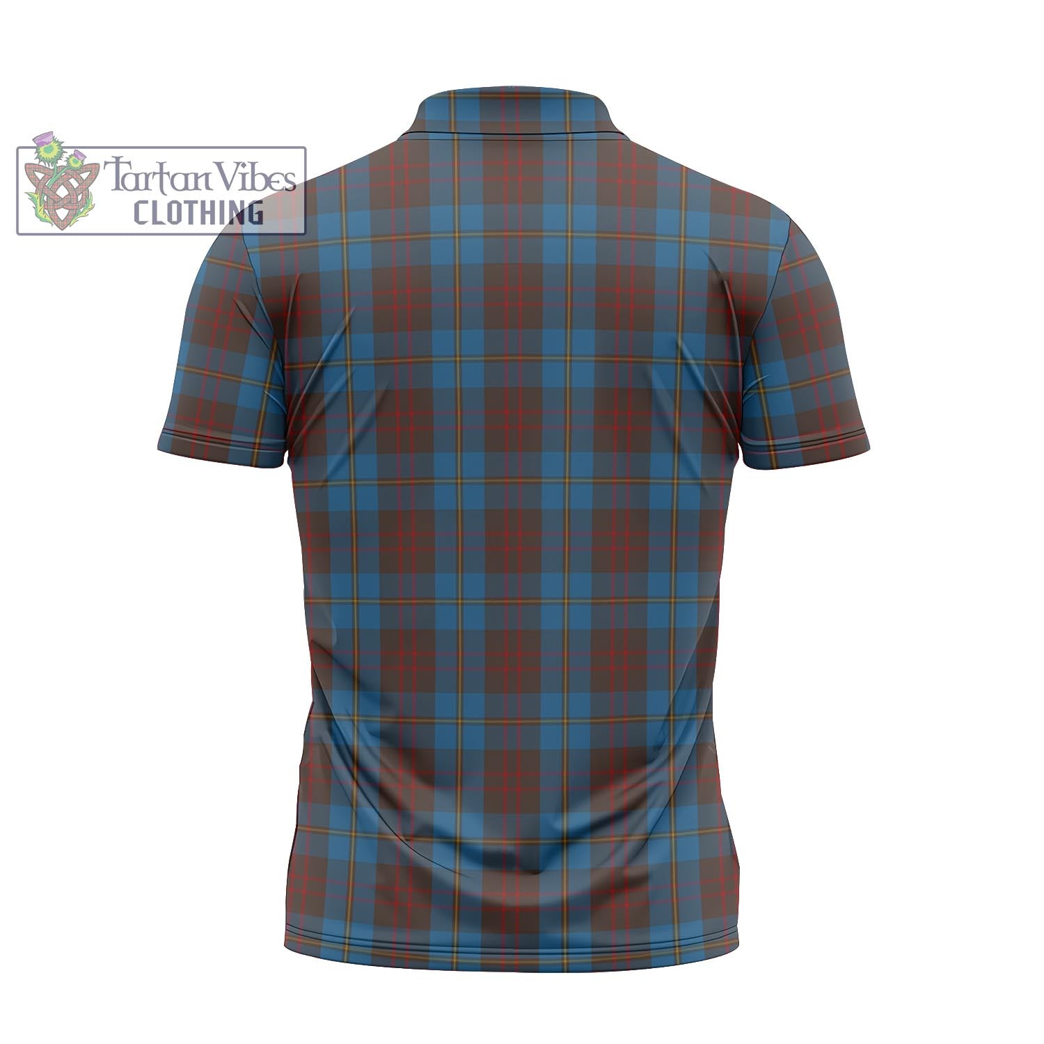 Tartan Vibes Clothing Cameron Hunting Tartan Zipper Polo Shirt with Family Crest