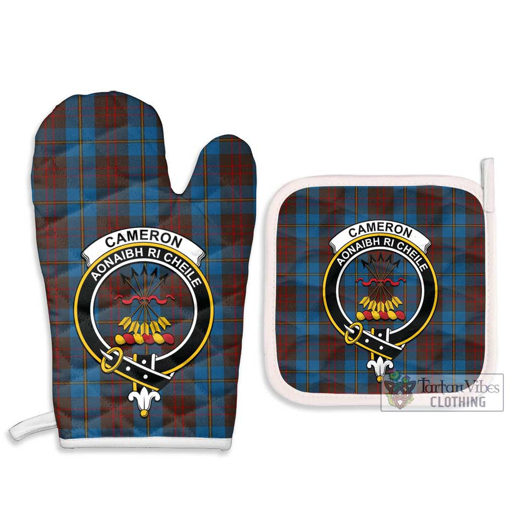 Cameron Hunting Tartan Combo Oven Mitt & Pot-Holder with Family Crest Combo 1 Oven Mitt & 2 Pot-Holder White - Tartan Vibes Clothing