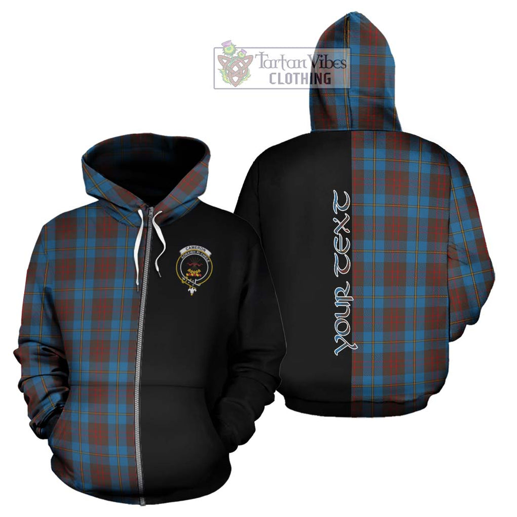 Cameron Hunting Tartan Hoodie with Family Crest and Half Of Me Style - Tartanvibesclothing Shop