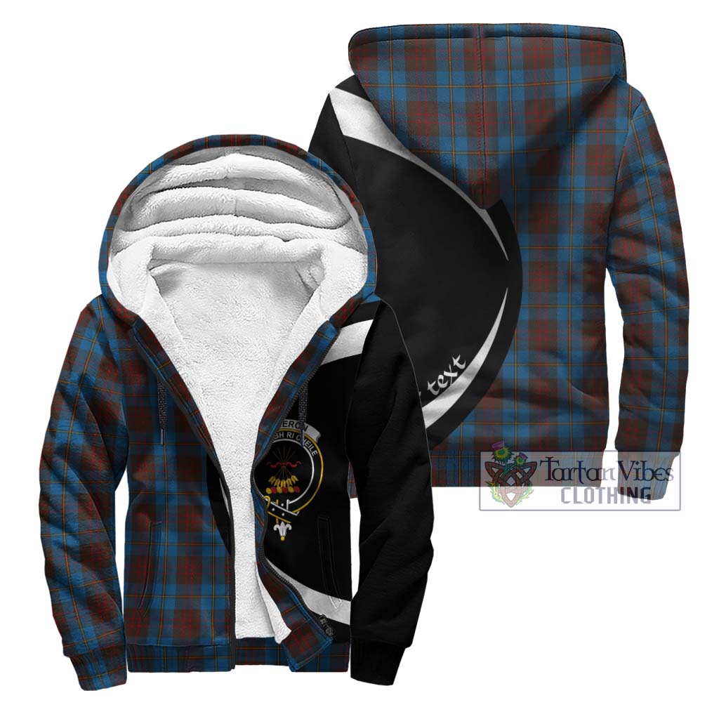 Cameron Hunting Tartan Sherpa Hoodie with Family Crest Circle Style Unisex - Tartan Vibes Clothing