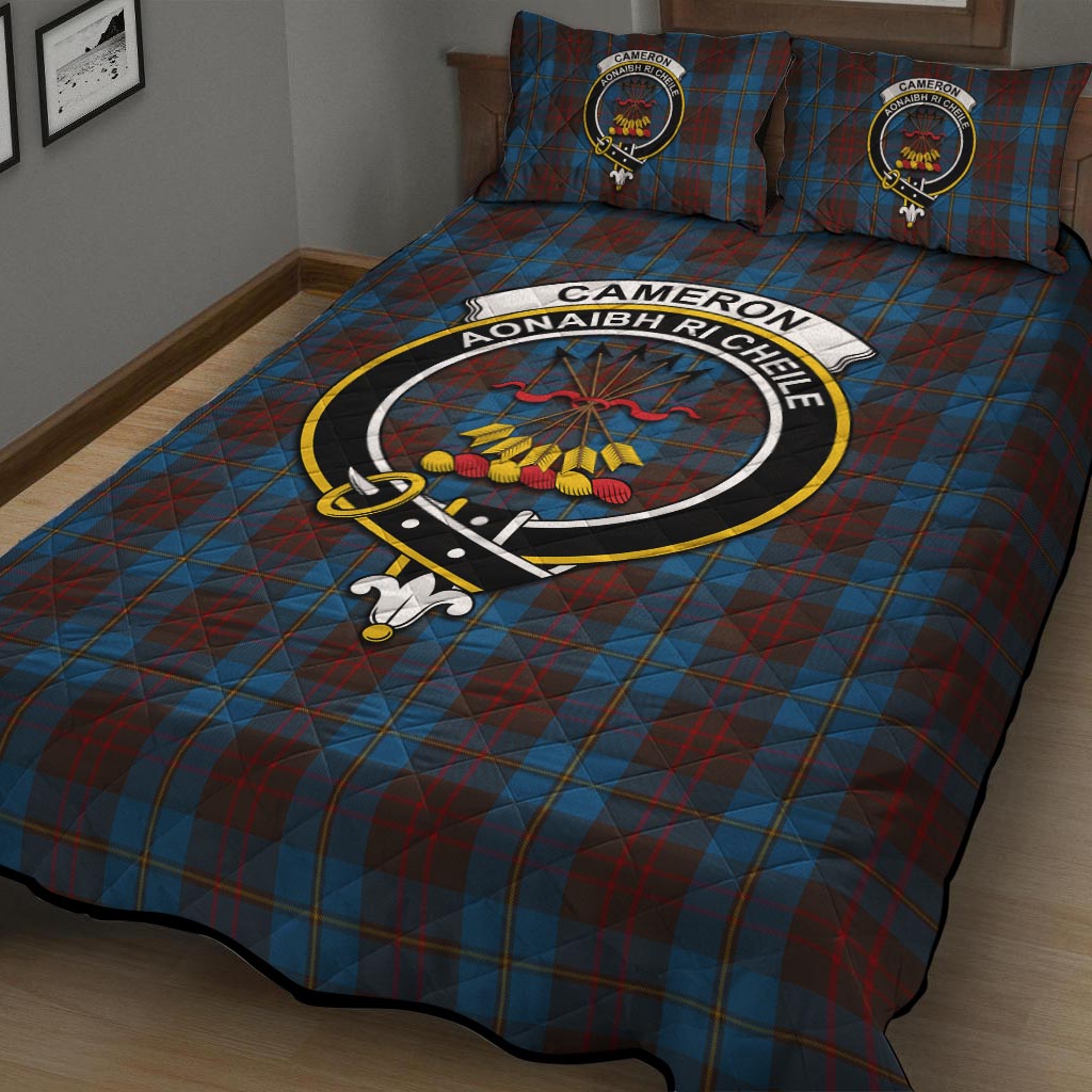 Cameron Hunting Tartan Quilt Bed Set with Family Crest - Tartanvibesclothing