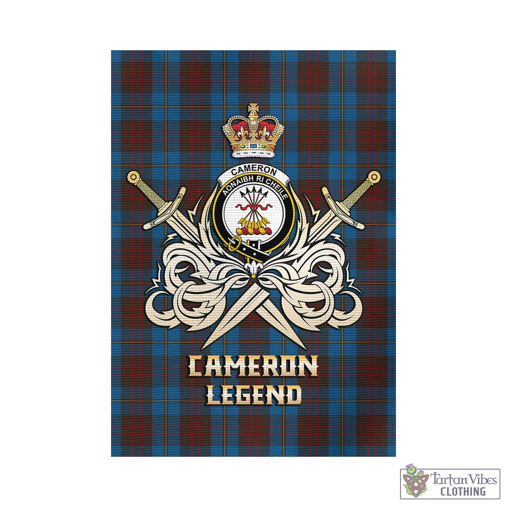 Tartan Vibes Clothing Cameron Hunting Tartan Flag with Clan Crest and the Golden Sword of Courageous Legacy