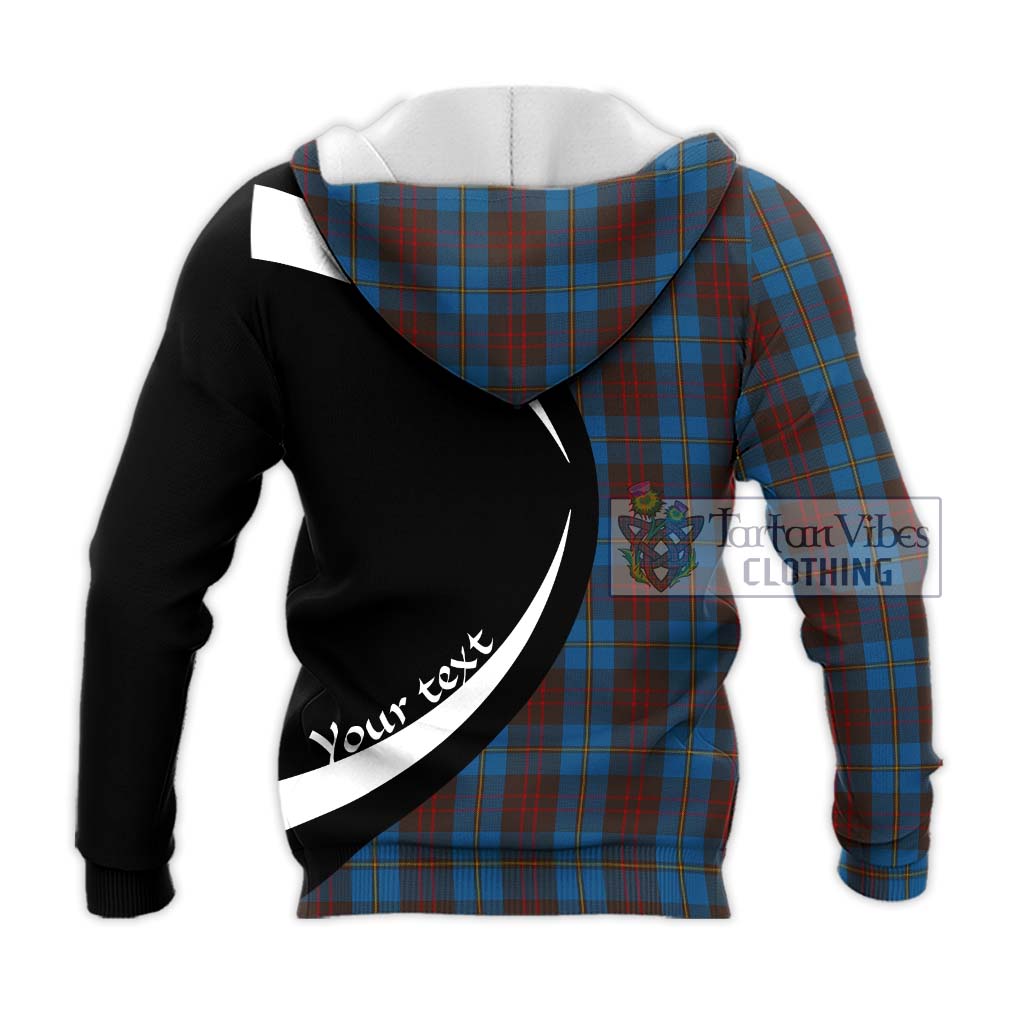 Cameron Hunting Tartan Knitted Hoodie with Family Crest Circle Style - Tartan Vibes Clothing