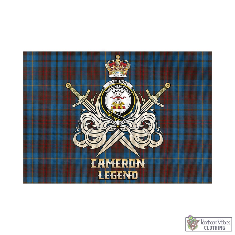 Tartan Vibes Clothing Cameron Hunting Tartan Flag with Clan Crest and the Golden Sword of Courageous Legacy