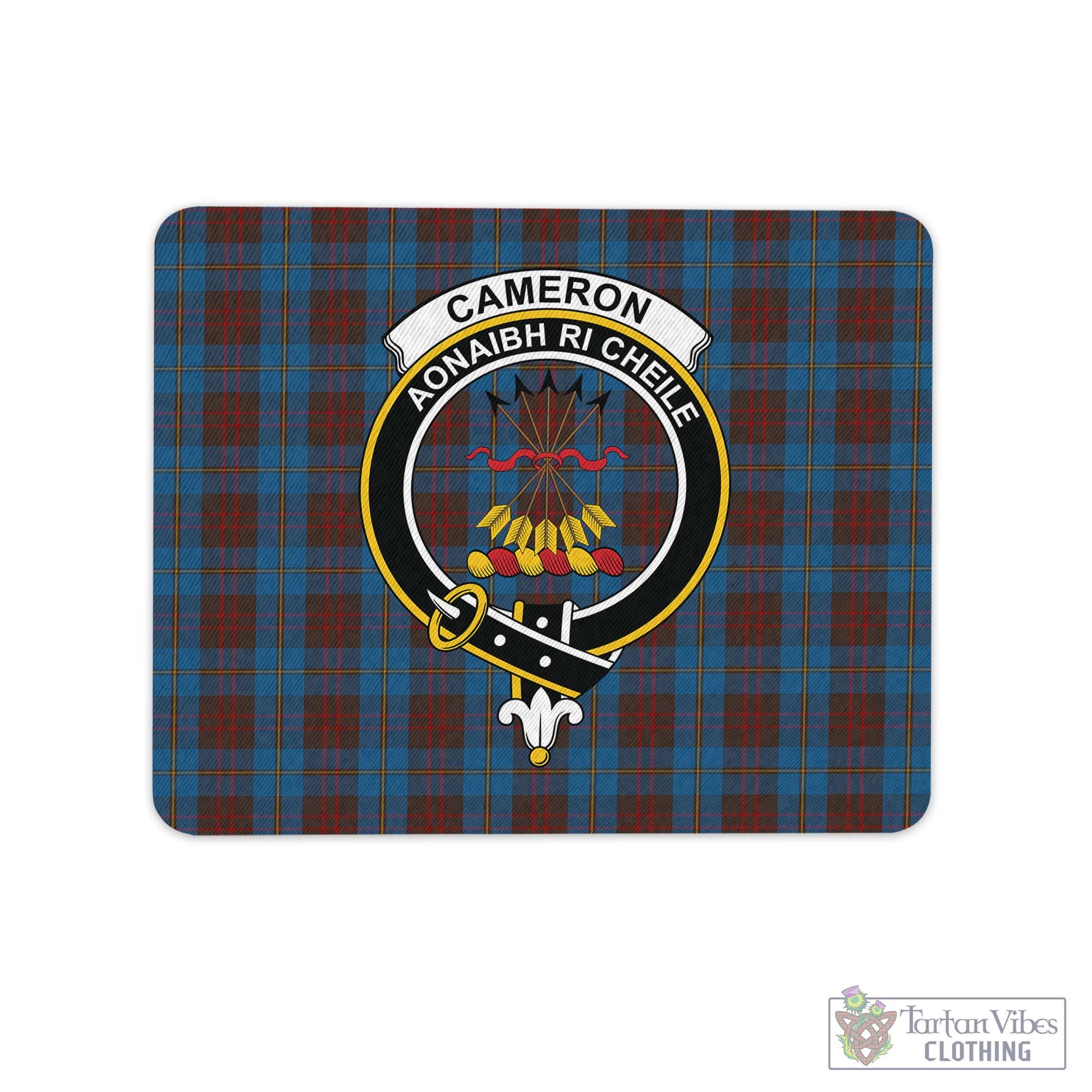 Tartan Vibes Clothing Cameron Hunting Tartan Mouse Pad with Family Crest