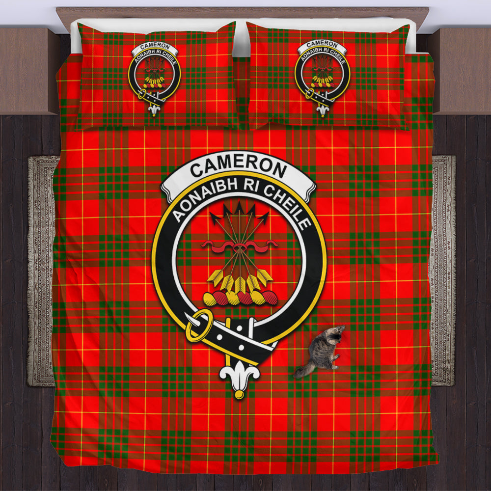 Cameron Modern Tartan Bedding Set with Family Crest US Bedding Set - Tartan Vibes Clothing