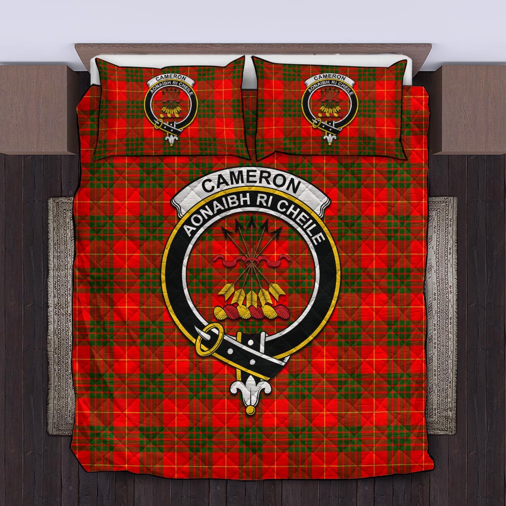 Cameron Modern Tartan Quilt Bed Set with Family Crest Twin - Tartan Vibes Clothing