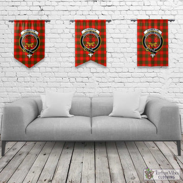 Cameron Modern Tartan Gonfalon, Tartan Banner with Family Crest