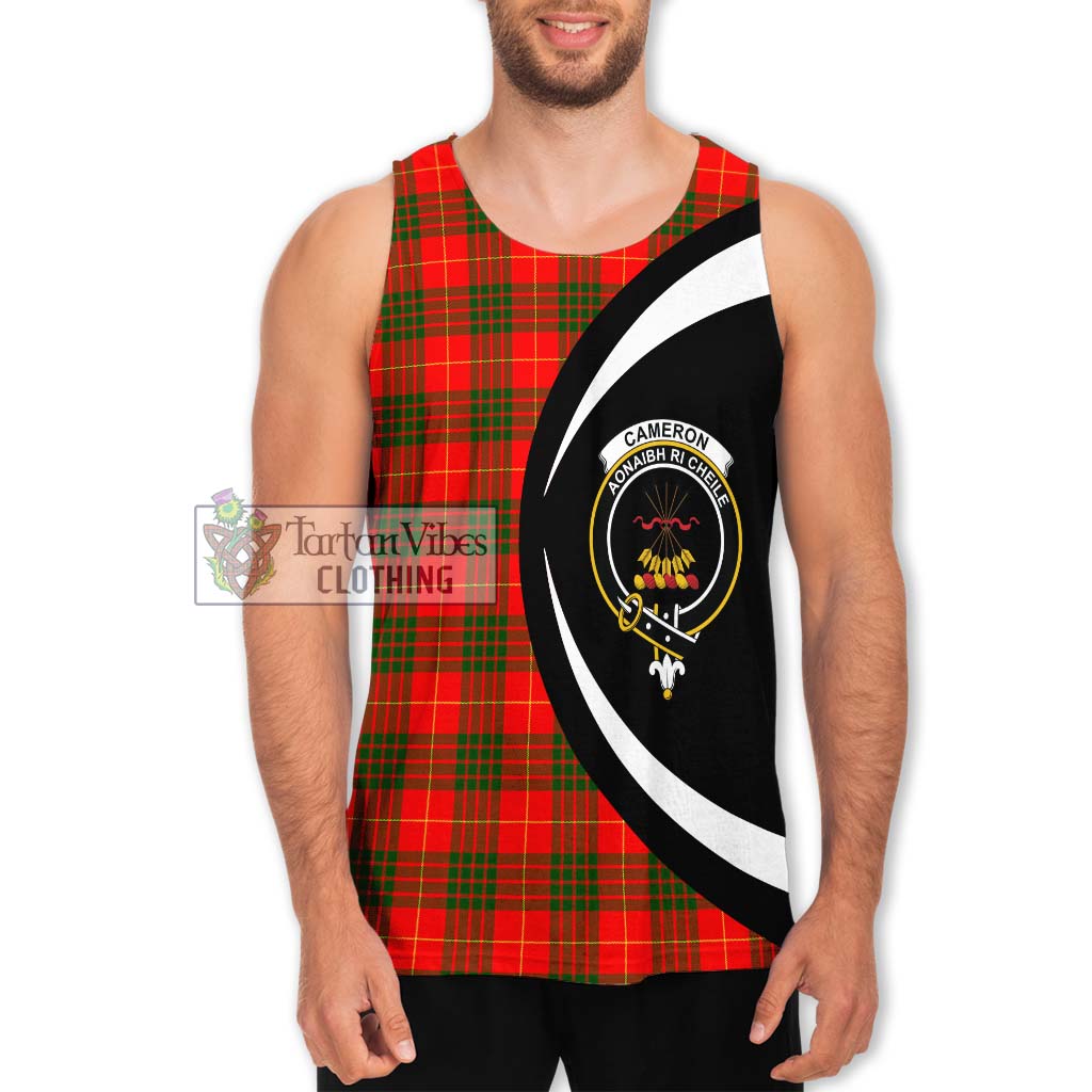 Cameron Modern Tartan Men's Tank Top with Family Crest Circle Style Men - Tartan Vibes Clothing