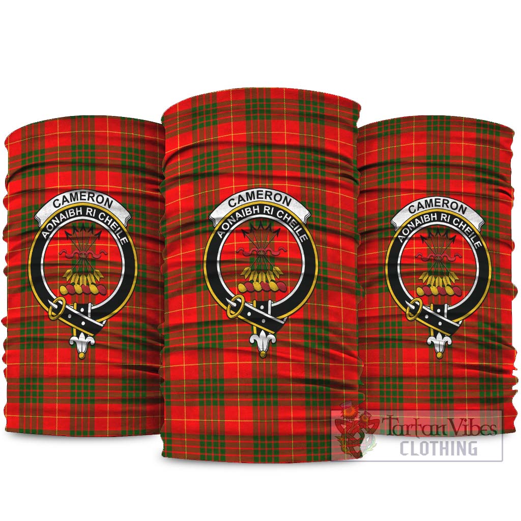 Cameron Modern Tartan Neck Gaiters, Tartan Bandanas, Tartan Head Band with Family Crest