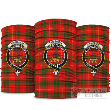 Cameron Modern Tartan Neck Gaiters, Tartan Bandanas, Tartan Head Band with Family Crest