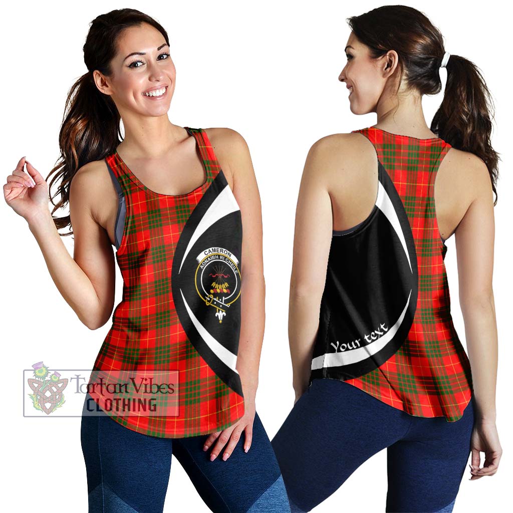 Cameron Modern Tartan Women's Racerback Tanks with Family Crest Circle Style 4XL - Tartan Vibes Clothing