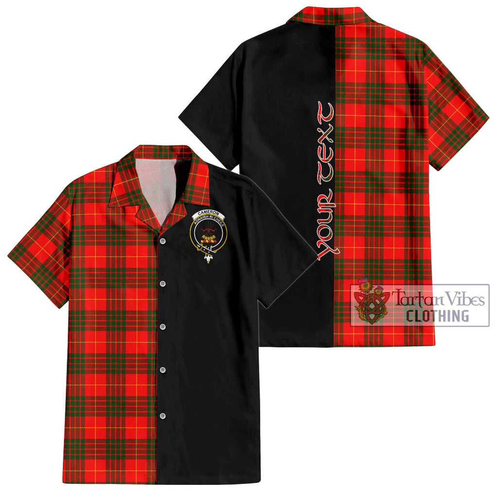 Cameron Modern Tartan Short Sleeve Button Shirt with Family Crest and Half Of Me Style Kid - Tartanvibesclothing Shop