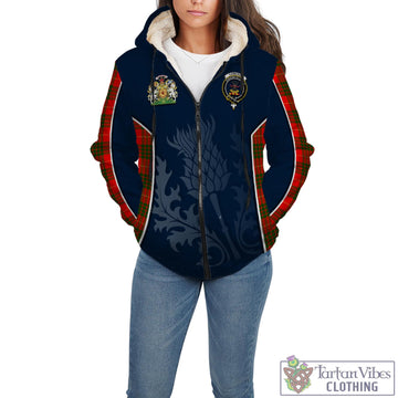 Cameron Modern Tartan Sherpa Hoodie with Family Crest and Scottish Thistle Vibes Sport Style