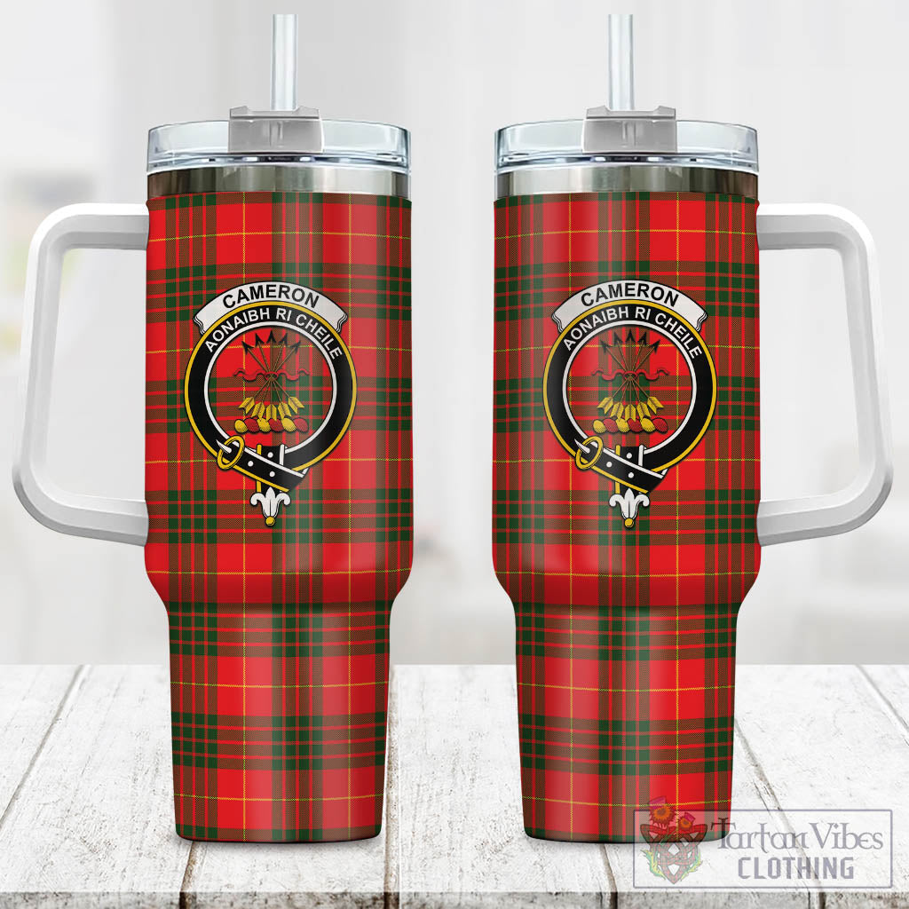 Tartan Vibes Clothing Cameron Modern Tartan and Family Crest Tumbler with Handle