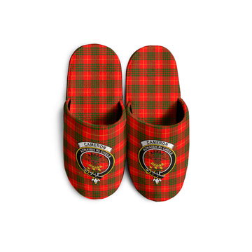 Cameron Modern Tartan Home Slippers with Family Crest