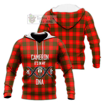 Cameron Modern Tartan Knitted Hoodie with Family Crest DNA In Me Style