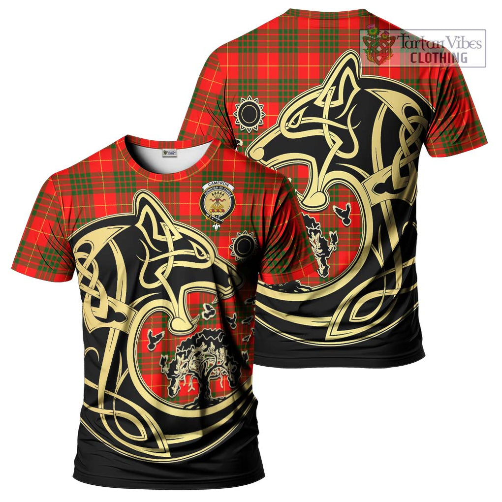 Cameron Modern Tartan T-Shirt with Family Crest Celtic Wolf Style Kid's Shirt - Tartan Vibes Clothing