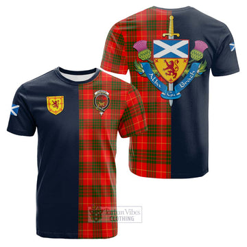 Cameron Modern Tartan Cotton T-shirt with Scottish Lion Royal Arm Half Style